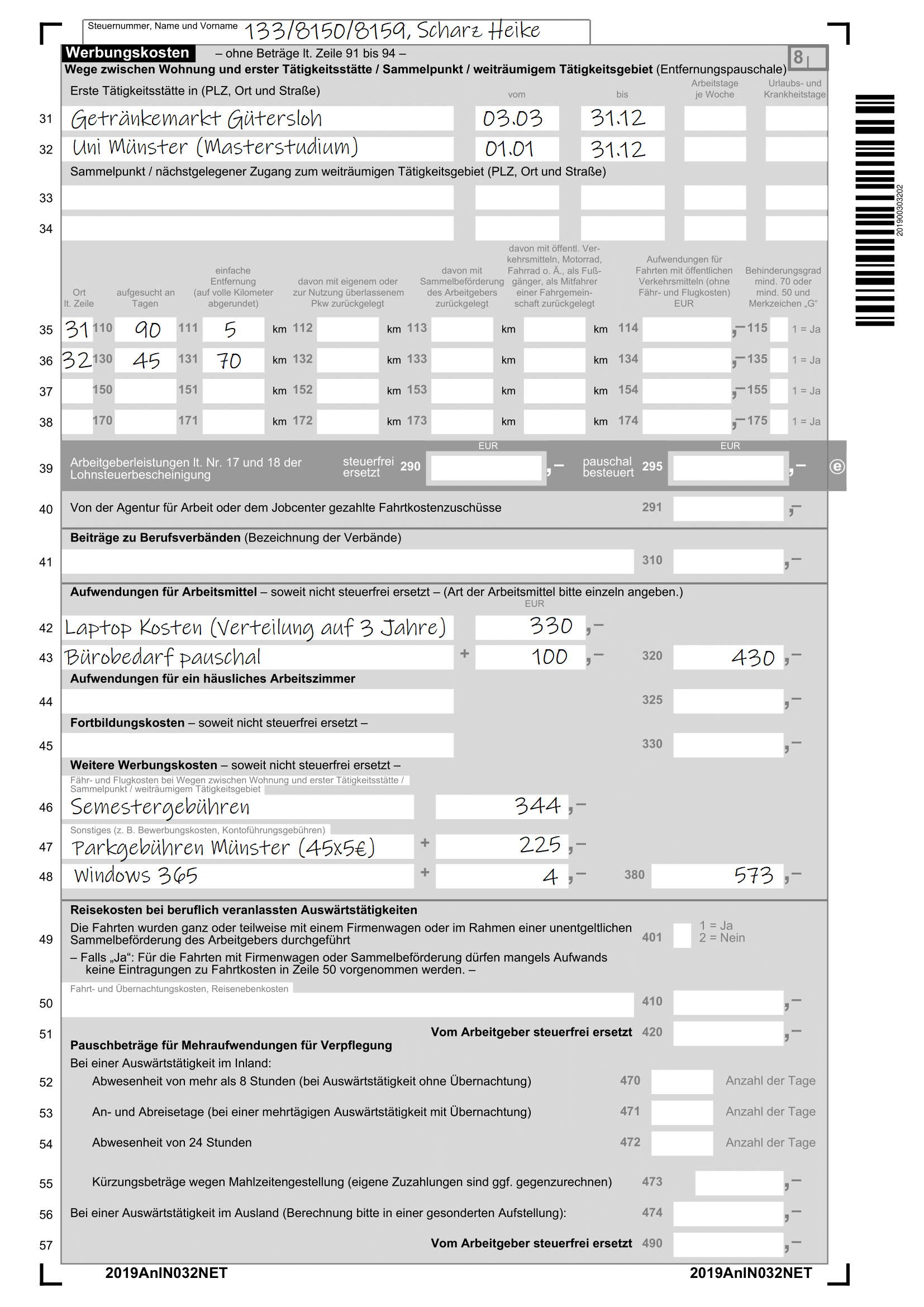 Student Werbungskosten