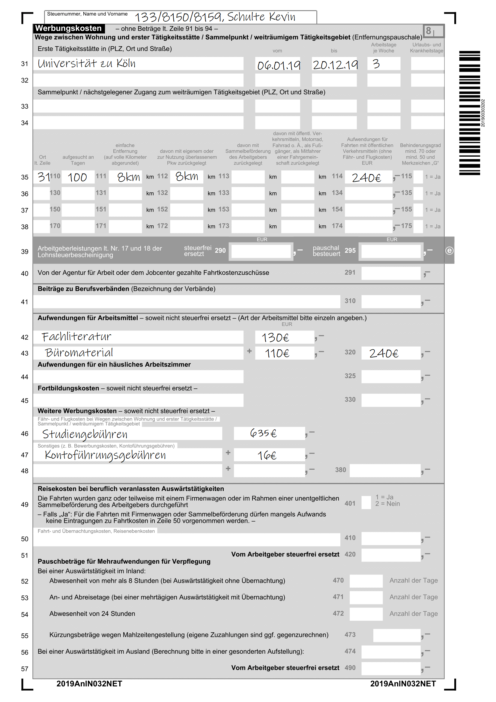 Student Werbungskosten