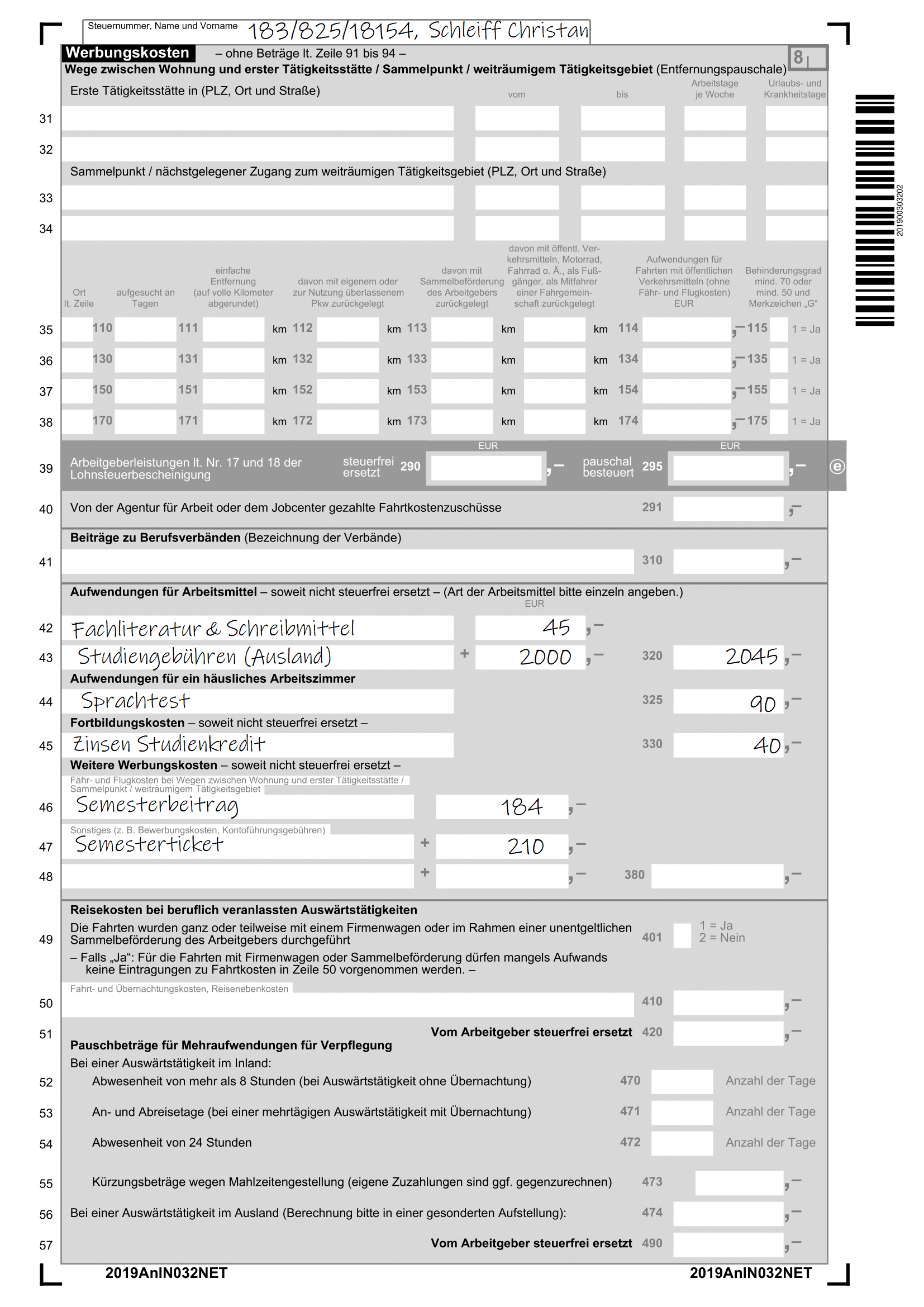 Student Werbungskosten