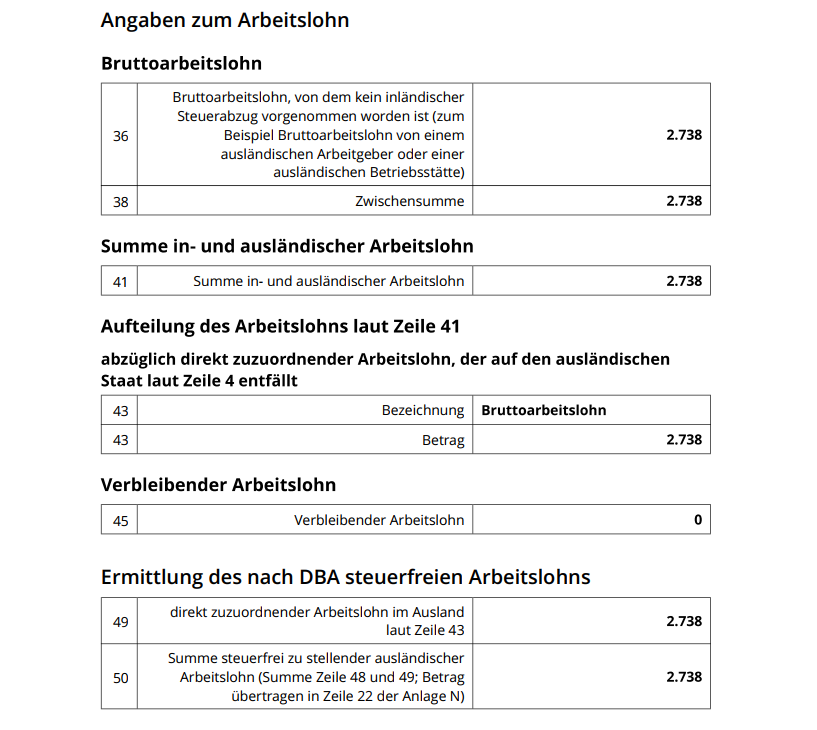 Auslandseinnahmen bei Praktikum