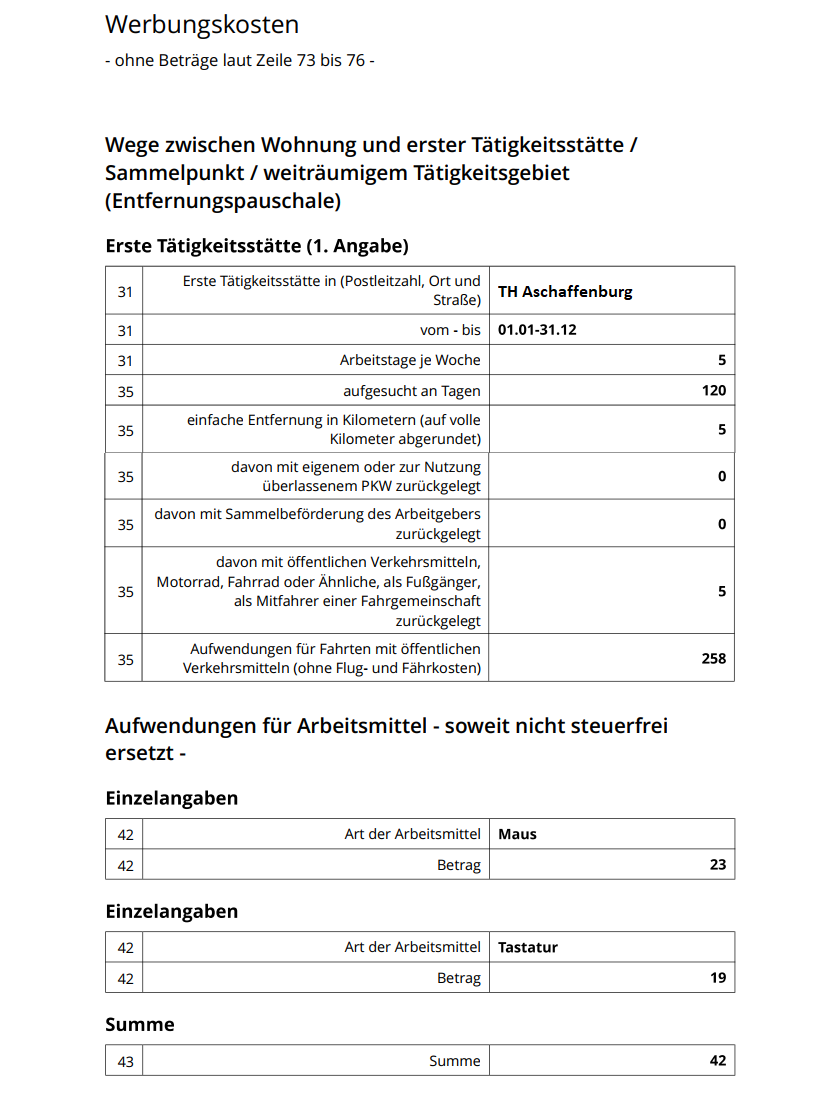 Werbungskosten Auslandspraktikum